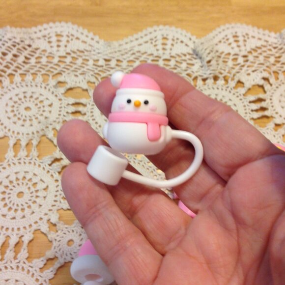 Christmas theme pink Straw Toppers Bundle, new items - Picture 3 of 7